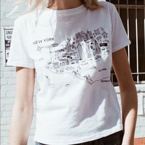 Brandy Melville White NY Map T-Shirt